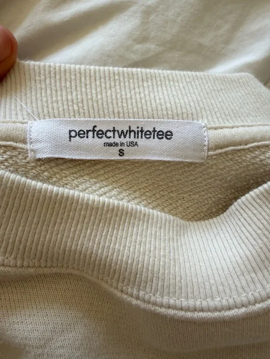 perfectwhitetee Rebecca Relaxed Cream Short-Sleeve Crew Sweatshirt - Picture 6 of 10